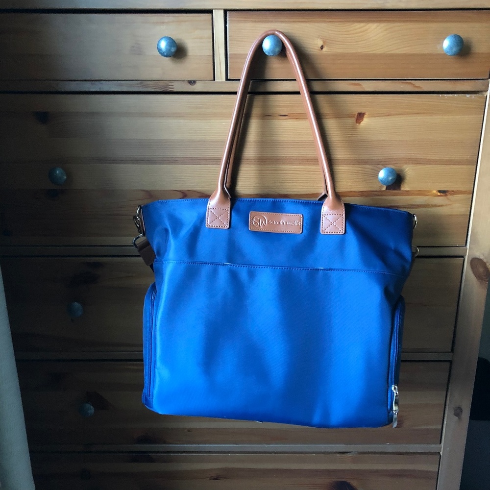 Sarah Wells Abby Breast Pump Bag w/Leather Straps